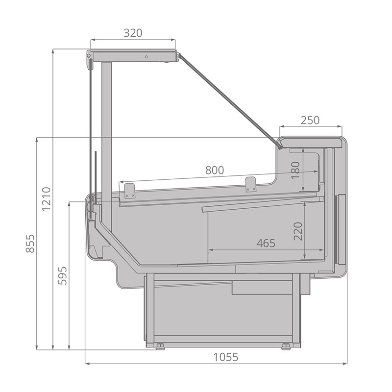 Витрина холодильная Brandford AURORA Slim SQ 250 вентилируемая