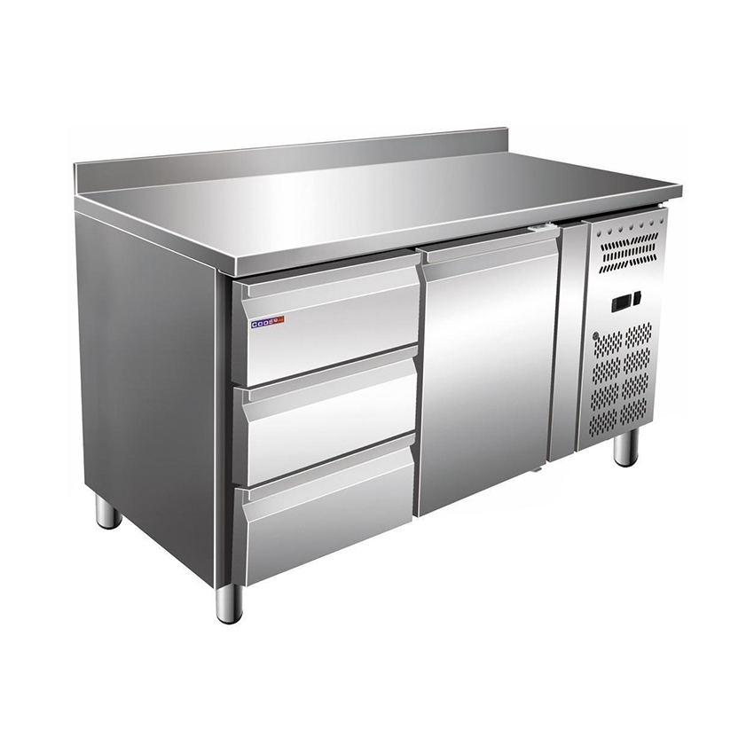 Стол с охлаждаемым шкафом COOLEQ GN2230TN борт 3 ящика 1 дверь