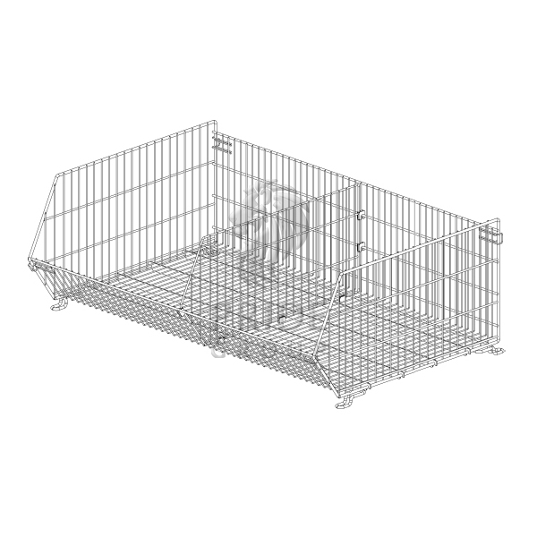Корзина штабелируемая разборная с ножкой 1330х800 мм h 400 мм Цинк