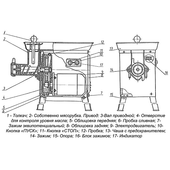 Волчок для измельчения мяса чертеж