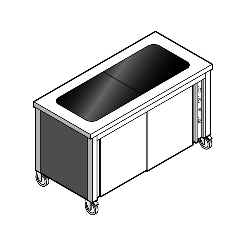 Прилавок для 1 и 2 блюд EMAINOX ECVC 8 8035096 на тепловом шкафу