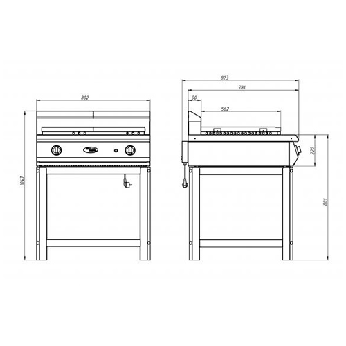 картинка Жарочная поверхность Grill Master газовая Ф2ПЖГ/800 (на подставке)