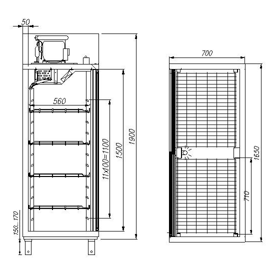 картинка Шкаф холодильный Carboma R1400К INOX