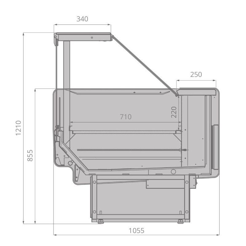 Витрина Brandford AURORA Slim SQ 250 тепловая