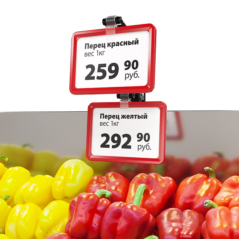 Прищепка V-CLAMP-PF с держателями под 2 рамки, цвет черный EPG