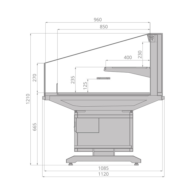 Холодильная витрина Brandford AURA SQ H120