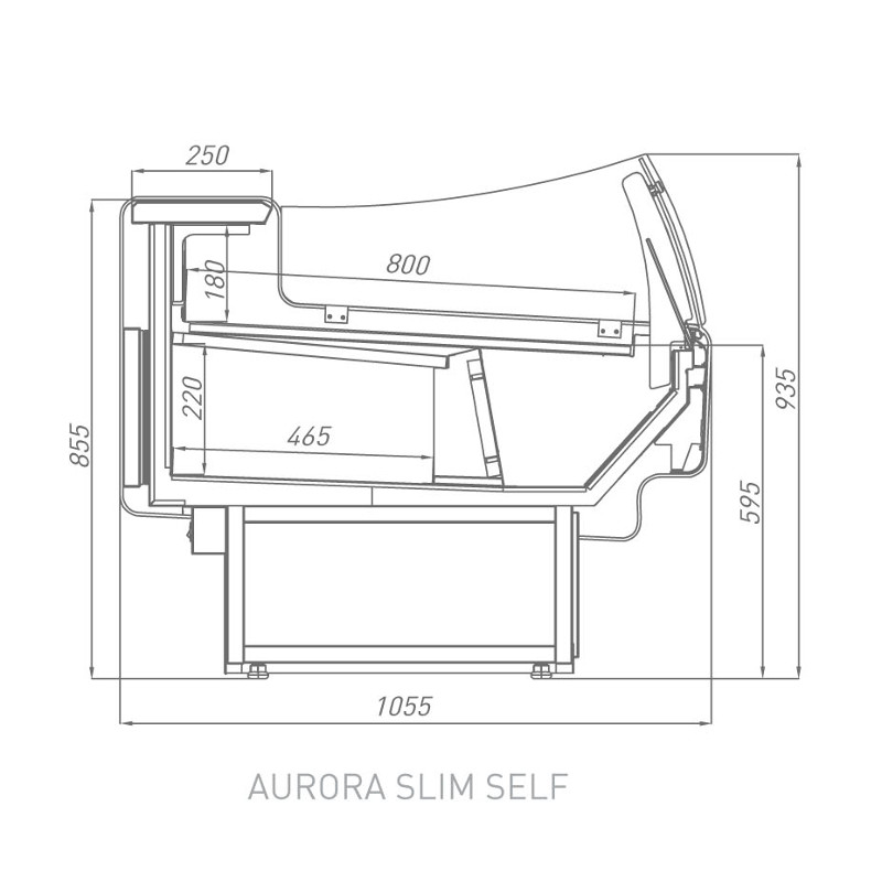 Витрина холодильная Brandford AURORA Slim 125 рыба на льду SELF