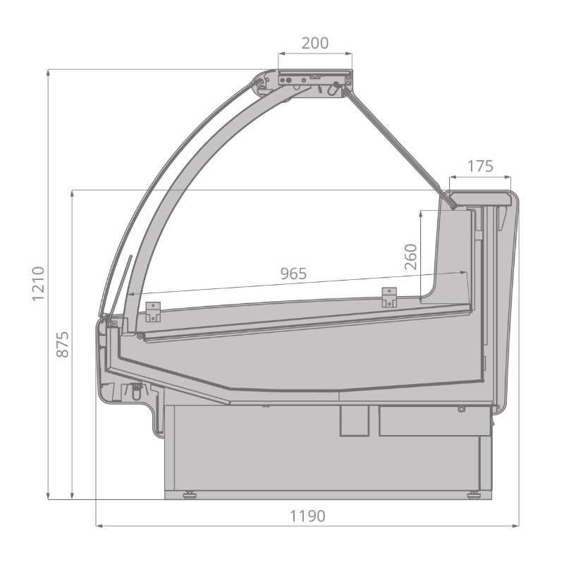 Витрина холодильная Brandford AURORA 190 Reverse Glass вентилируемая